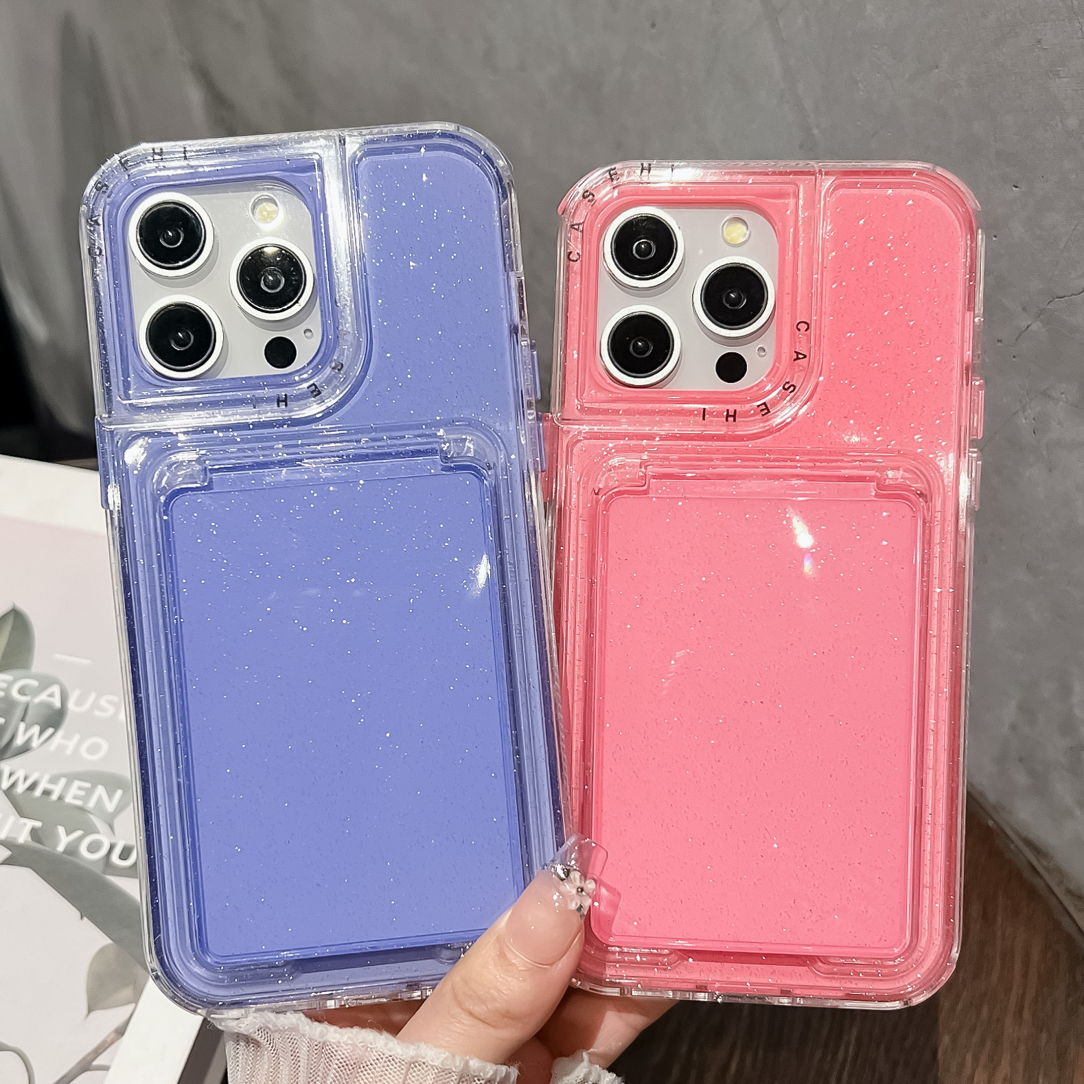 BEISOKY Anti Drop Women Luxury Fashion Glitter Makeup Mirror Phone Case