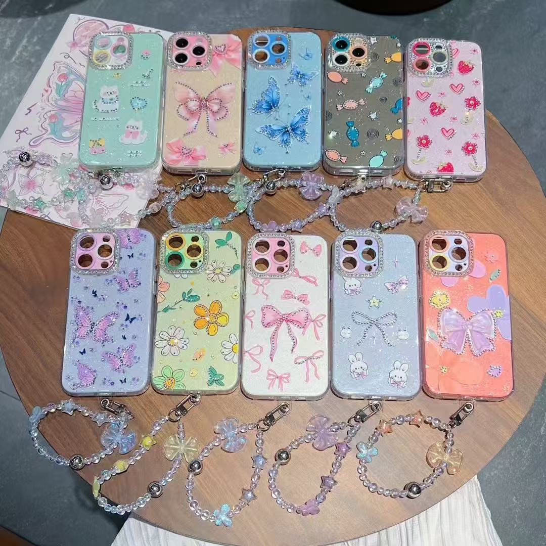 BEISOKY Women's design 2IN1 TPU Mobile Phone Cases With Bracelet