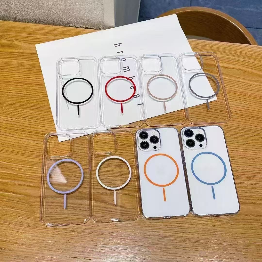 BEISOKY High Quality Transparent Shockproof Colorful Magnetic Ring Phone Case