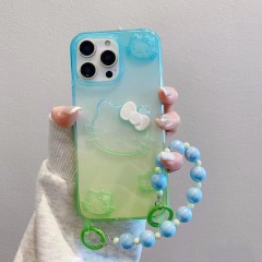 BEISOKY Rainbow Gradient Cute Kitty Cat Hand Strap Cute Cat Phone Cases