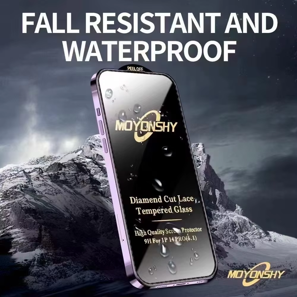 BEISOKY Diamond Cut Lace Mobile Phone Tempered Glass Screen Protector