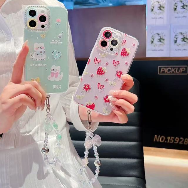 BEISOKY Women's design 2IN1 TPU Mobile Phone Cases With Bracelet