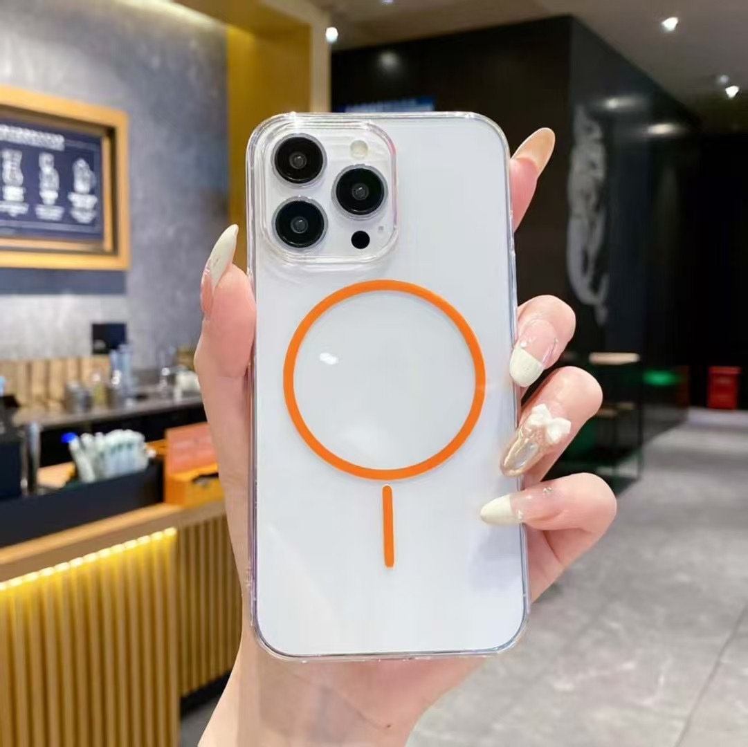 BEISOKY High Quality Transparent Shockproof Colorful Magnetic Ring Phone Case