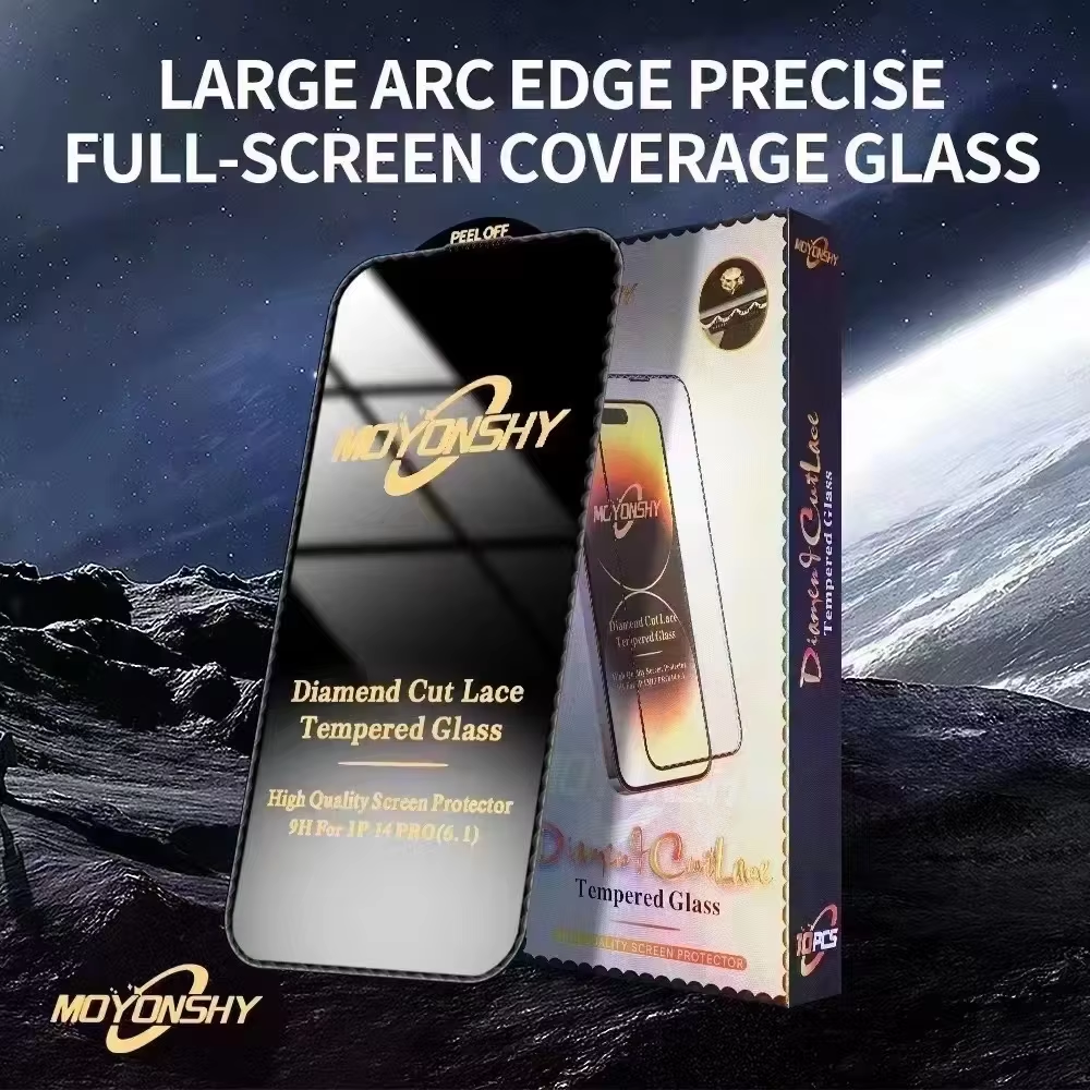 BEISOKY Diamond Cut Lace Mobile Phone Tempered Glass Screen Protector