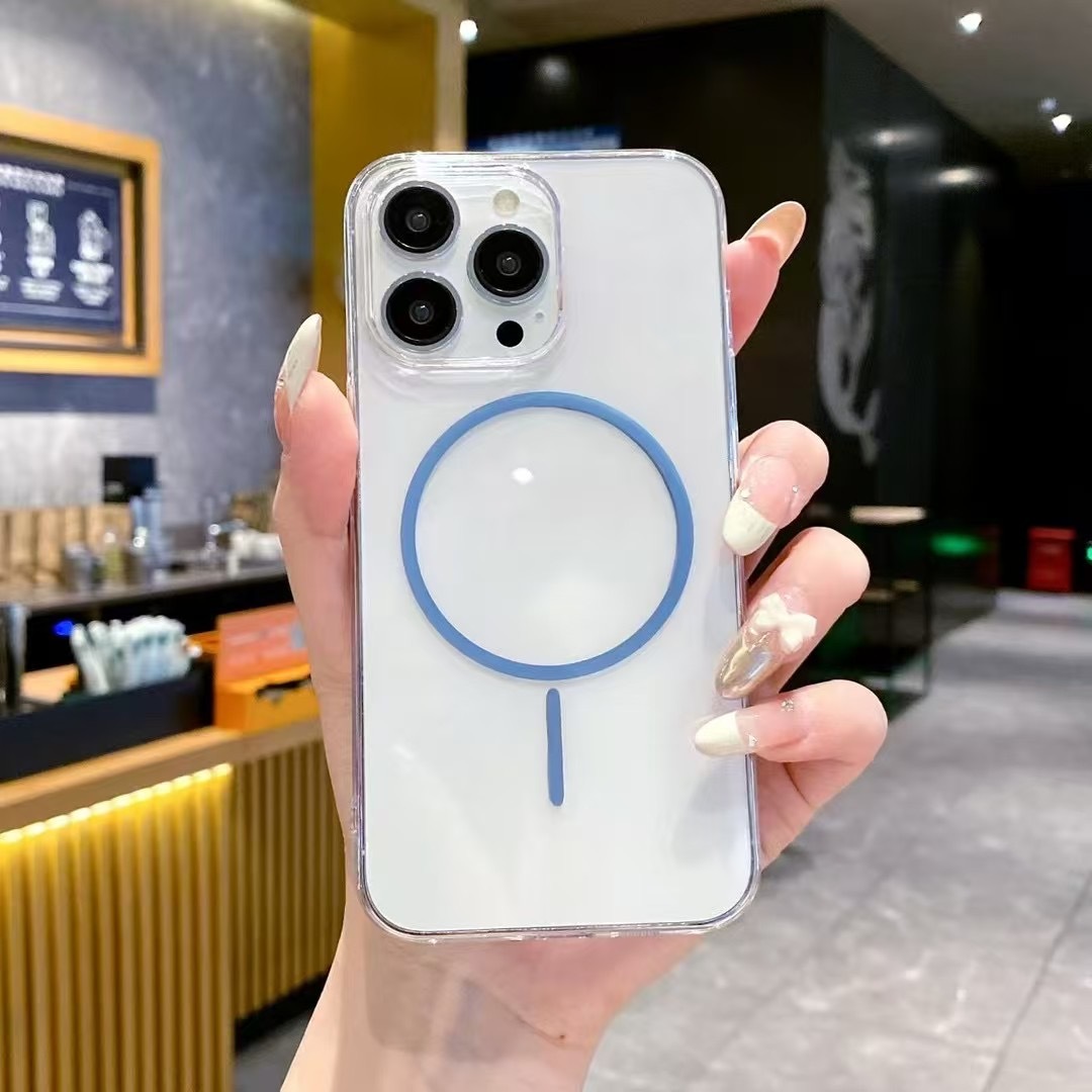 BEISOKY High Quality Transparent Shockproof Colorful Magnetic Ring Phone Case