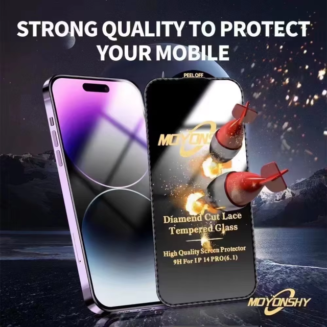 BEISOKY Diamond Cut Lace Mobile Phone Tempered Glass Screen Protector