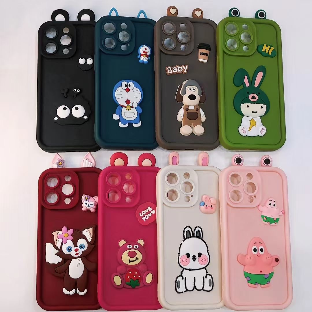 BEISOKY Cute 3D Monster Toy Eye Silicone Cartoon DIY TPU Shockproof Mobile Phone Case