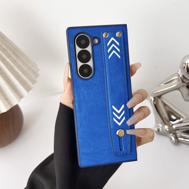 BEISOKY Multi functional PU Leather Phone Case With Hand Wrist Strap Stand for Samsung Z Fold 6 5 4 3