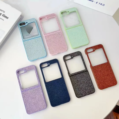 BEISOKY Colorful Luxury Glitter Ultra Slim Shockproof Bling Folding Phone Case for Samsung Galaxy Z Flip 6 5 4 3