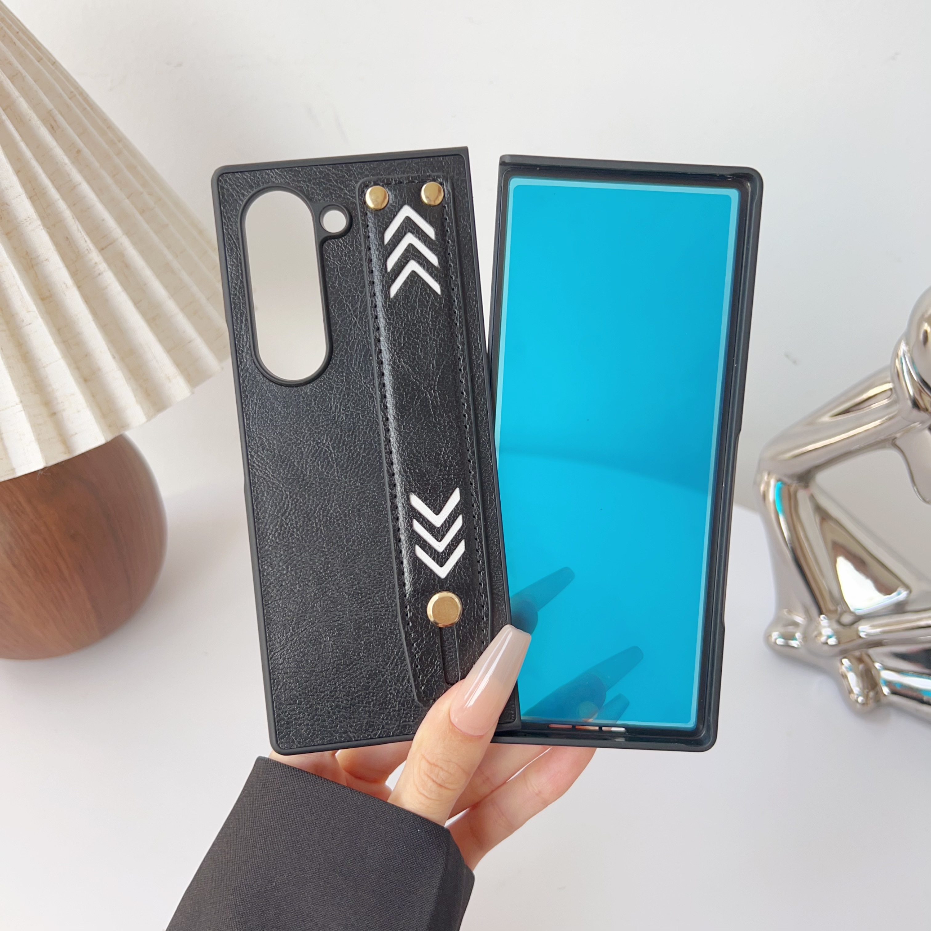 BEISOKY Multi functional PU Leather Phone Case With Hand Wrist Strap Stand for Samsung Z Fold 6 5 4 3