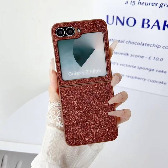 BEISOKY Colorful Luxury Glitter Ultra Slim Shockproof Bling Folding Phone Case for Samsung Galaxy Z Flip 6 5 4 3