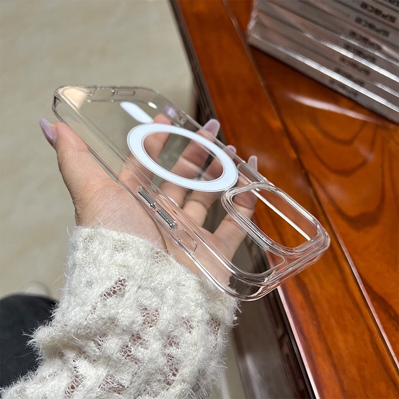 BEISOKY Premium Shockproof Clear Transparent Acrylic Magnetic Phone Cover