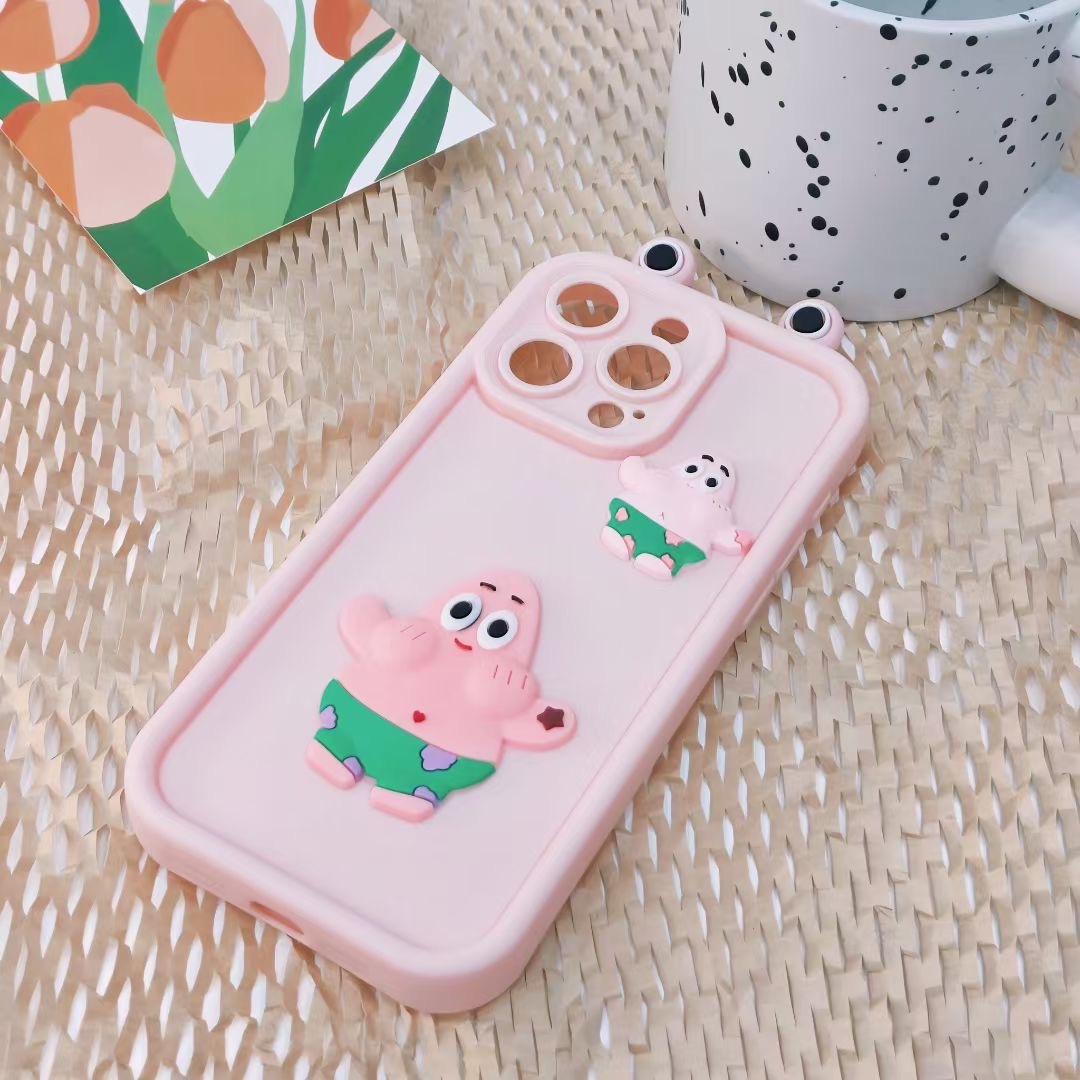 BEISOKY Cute 3D Monster Toy Eye Silicone Cartoon DIY TPU Shockproof Mobile Phone Case