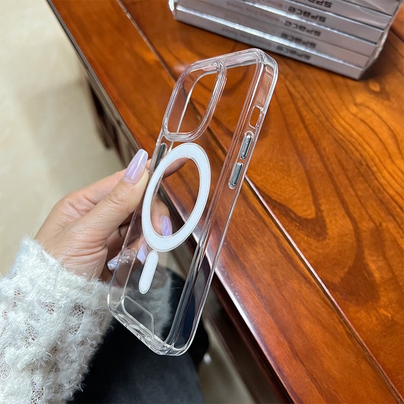 BEISOKY Premium Shockproof Clear Transparent Acrylic Magnetic Phone Cover
