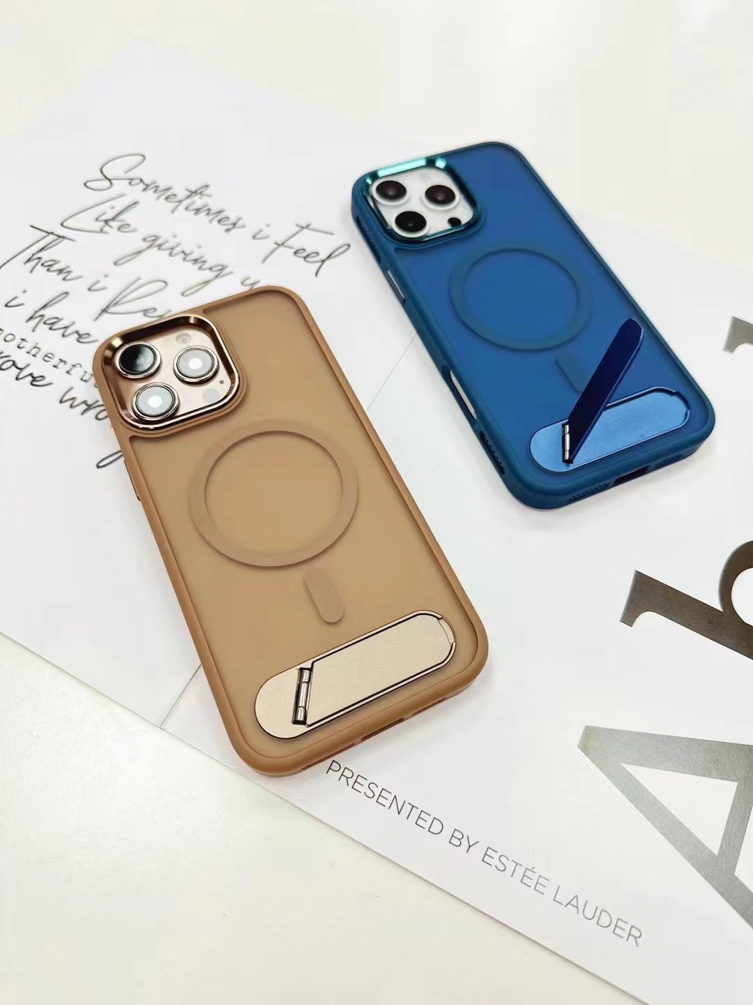 BEISOKY Matte Frosted With Invisible Metal Stand Magnetic Phone Case