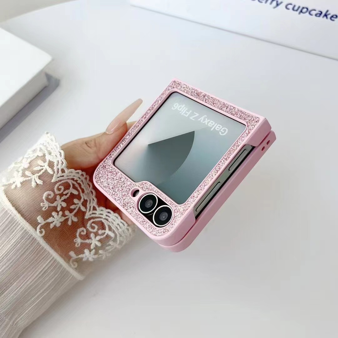 BEISOKY Colorful Luxury Glitter Ultra Slim Shockproof Bling Folding Phone Case for Samsung Galaxy Z Flip 6 5 4 3