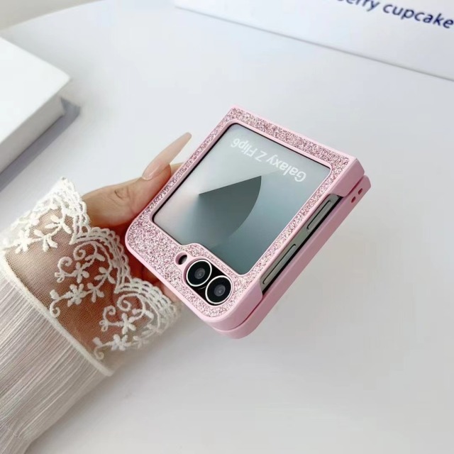 BEISOKY Colorful Luxury Glitter Ultra Slim Shockproof Bling Folding Phone Case for Samsung Galaxy Z Flip 6 5 4 3