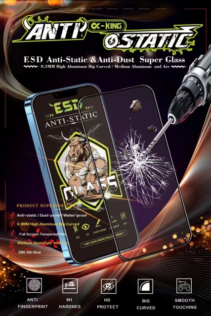 BEISOKY Anti-Dust Anti-static Protection ESD 9H Tempered Glass Screen Protector