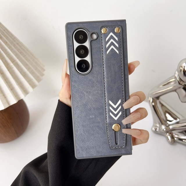 BEISOKY Multi functional PU Leather Phone Case With Hand Wrist Strap Stand for Samsung Z Fold 6 5 4 3