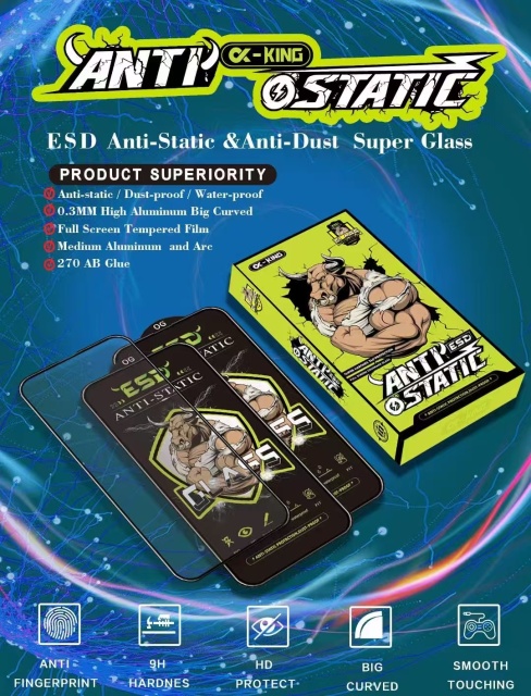 BEISOKY Anti-Dust Anti-static Protection ESD 9H Tempered Glass Screen Protector