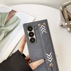 BEISOKY Multi functional PU Leather Phone Case With Hand Wrist Strap Stand for Samsung Z Fold 6 5 4 3