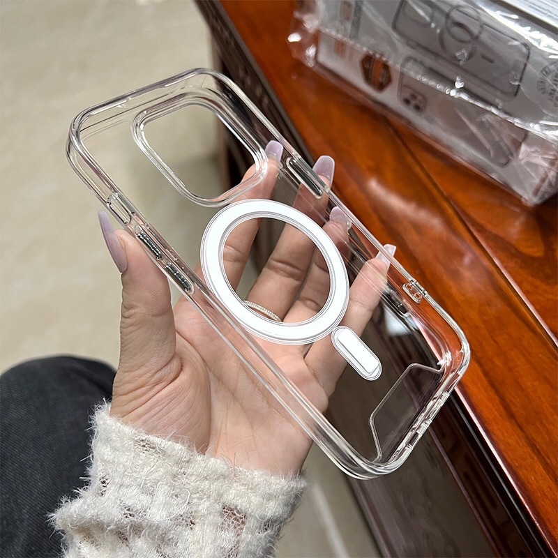 BEISOKY Premium Shockproof Clear Transparent Acrylic Magnetic Phone Cover