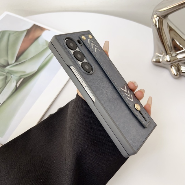 BEISOKY Multi functional PU Leather Phone Case With Hand Wrist Strap Stand for Samsung Z Fold 6 5 4 3