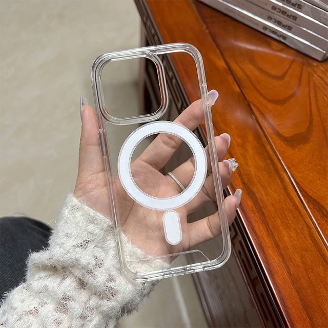 BEISOKY Premium Shockproof Clear Transparent Acrylic Magnetic Phone Cover