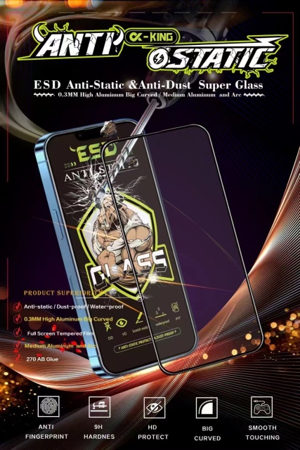 BEISOKY Anti-Dust Anti-static Protection ESD 9H Tempered Glass Screen Protector