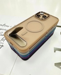 BEISOKY Matte Frosted With Invisible Metal Stand Magnetic Phone Case