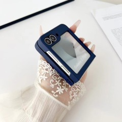 BEISOKY Luxury Thin Hard PU Leather Folding Flip Leather Phone Cover for Samsung Galaxy Z Flip 5 6