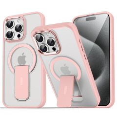 BEISOKY Matte Camera Metal Frame Frosted Shockproof Invisible Stand Magnetic Phone Cover