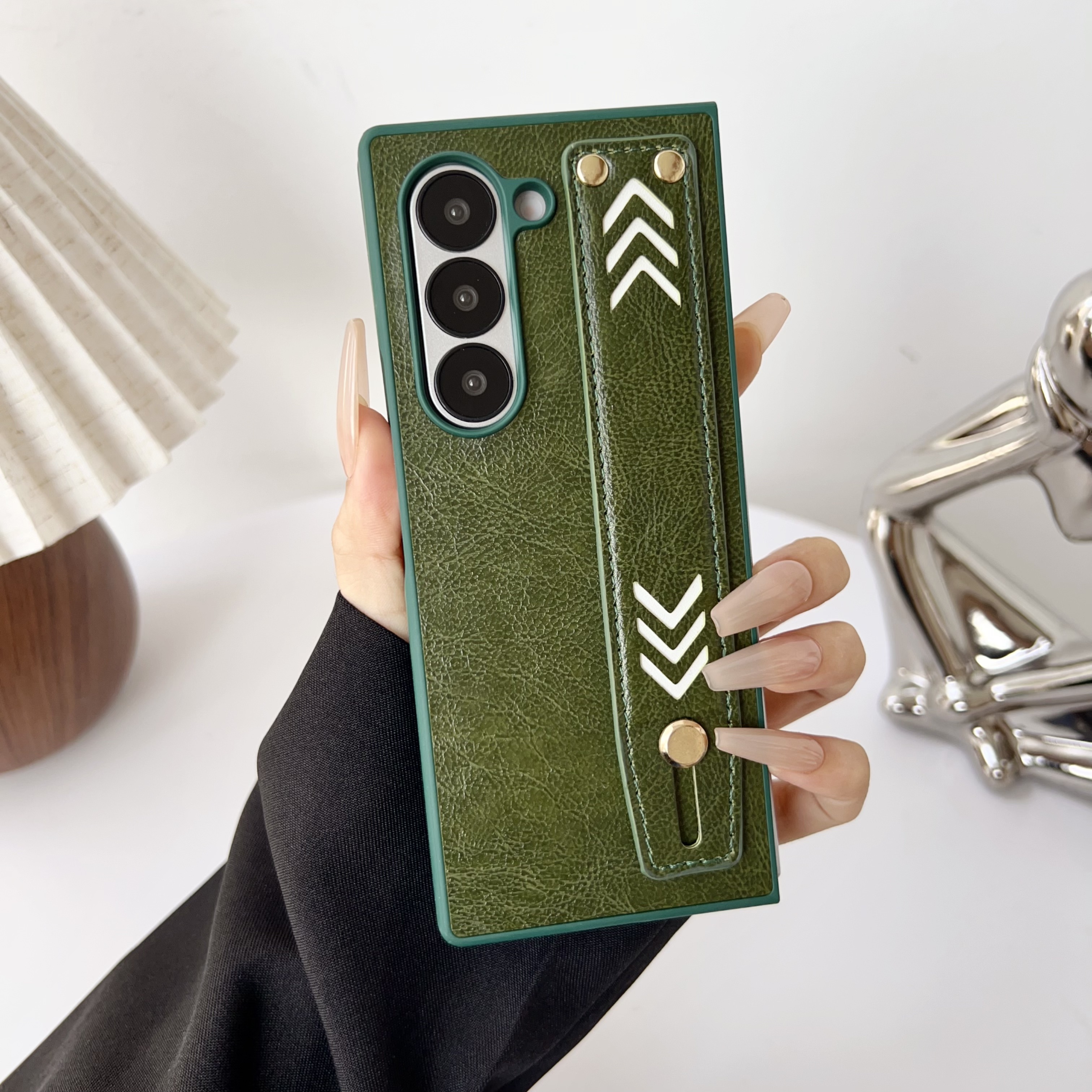 BEISOKY Multi functional PU Leather Phone Case With Hand Wrist Strap Stand for Samsung Z Fold 6 5 4 3