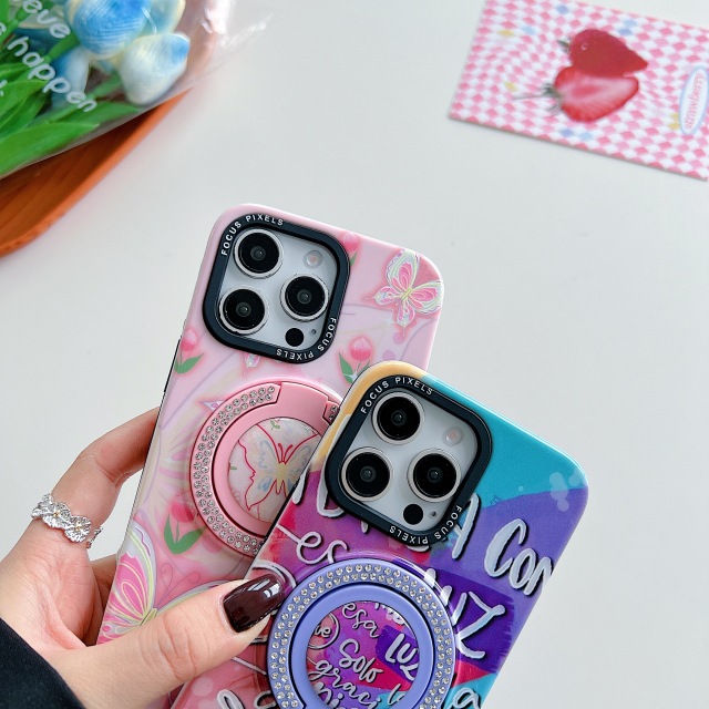 BEISOKY Ladies Design Luxury Diamond Ring Holder Kickstand Phone Case