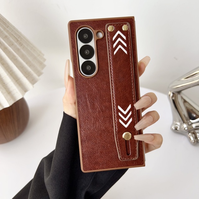 BEISOKY Multi functional PU Leather Phone Case With Hand Wrist Strap Stand for Samsung Z Fold 6 5 4 3