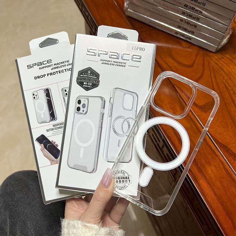 BEISOKY Premium Shockproof Clear Transparent Acrylic Magnetic Phone Cover