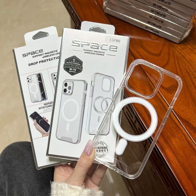 BEISOKY Premium Shockproof Clear Transparent Acrylic Magnetic Phone Cover