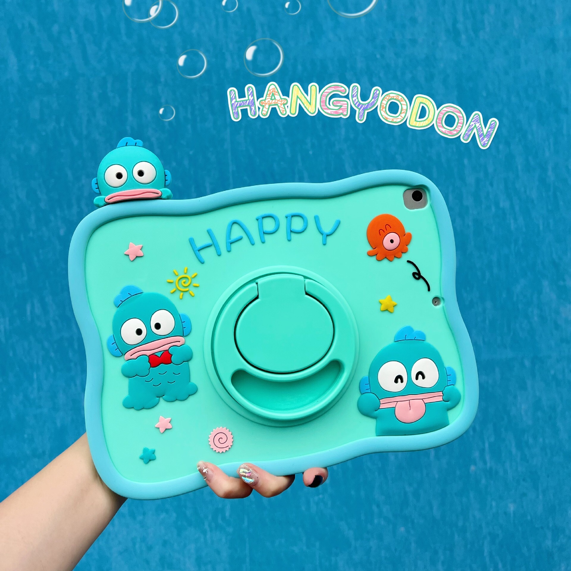 BEISOKY 360 Rotating Disc Silicone Cartoon Cute Soft Lovely Tablet Case for Ipad Mini 4 5