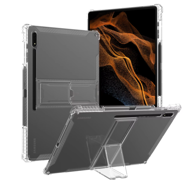 BEISOKY Lightweight Clear Kickstand TPU Transparent Shockproof Cover for iPad