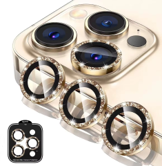 BEISOKY Camera Glitter Shiny Mobile Phone Camera Lens Protector for Iphone 14 15 16 Pro Max