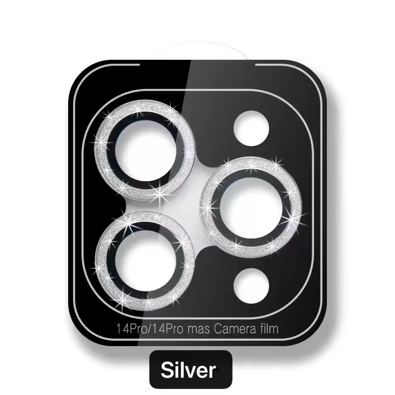 BEISOKY Camera Glitter Shiny Mobile Phone Camera Lens Protector for Iphone 14 15 16 Pro Max