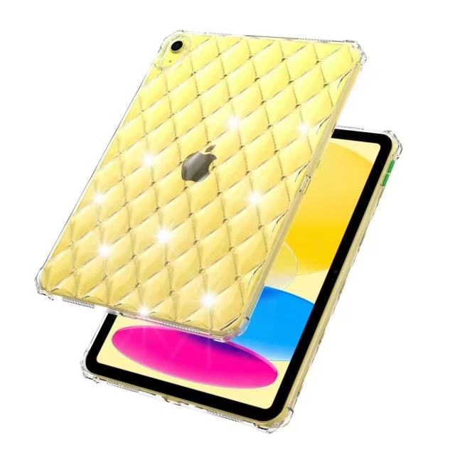 BEISOKY Diamond Shaped Transparent TPU Tablet Case Silicone Airbag Shockproof Super Strong Protection Cover for iPad 10 Inch