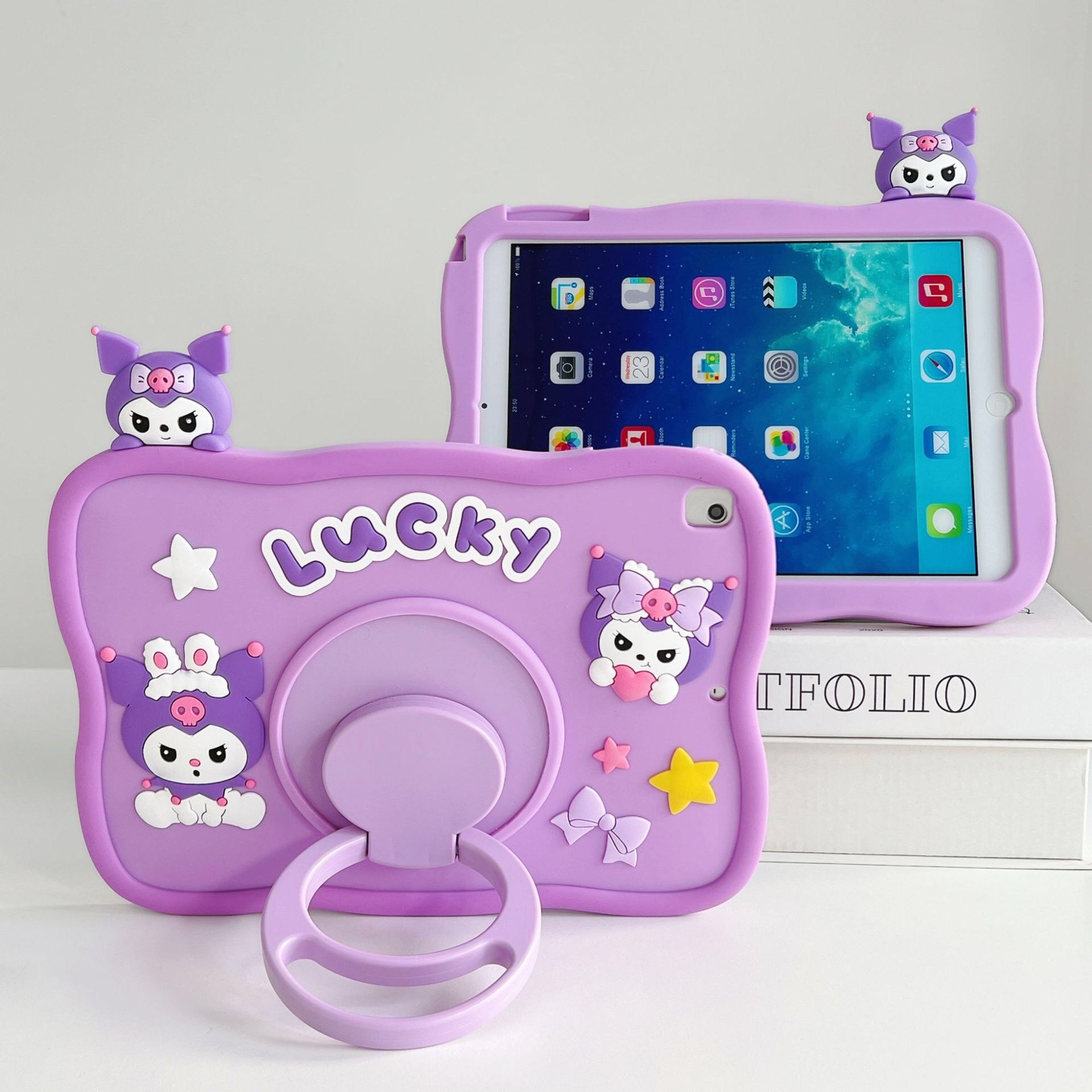 BEISOKY Cute 3D Silicone Cartoon Characters Kickstand Tablet Case for iPad Pro9.7 /10.5/10.9/11 Inch Tab Protective Case Cover