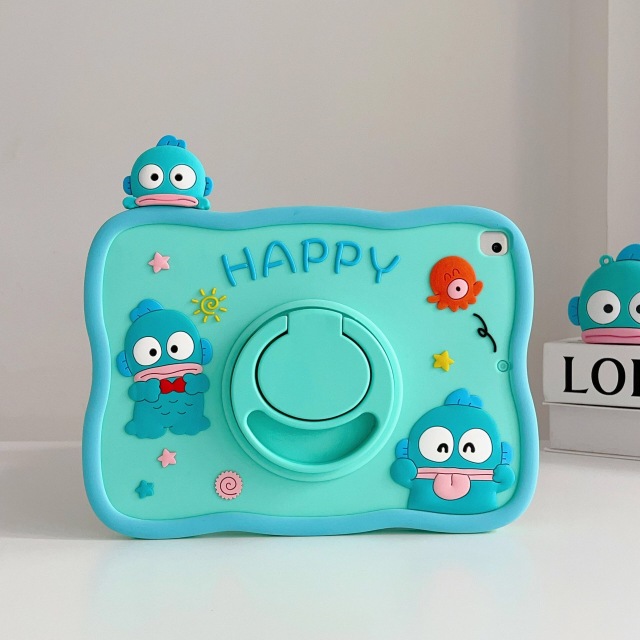 BEISOKY 360 Rotating Disc Silicone Cartoon Cute Soft Lovely Tablet Case for Ipad Mini 4 5