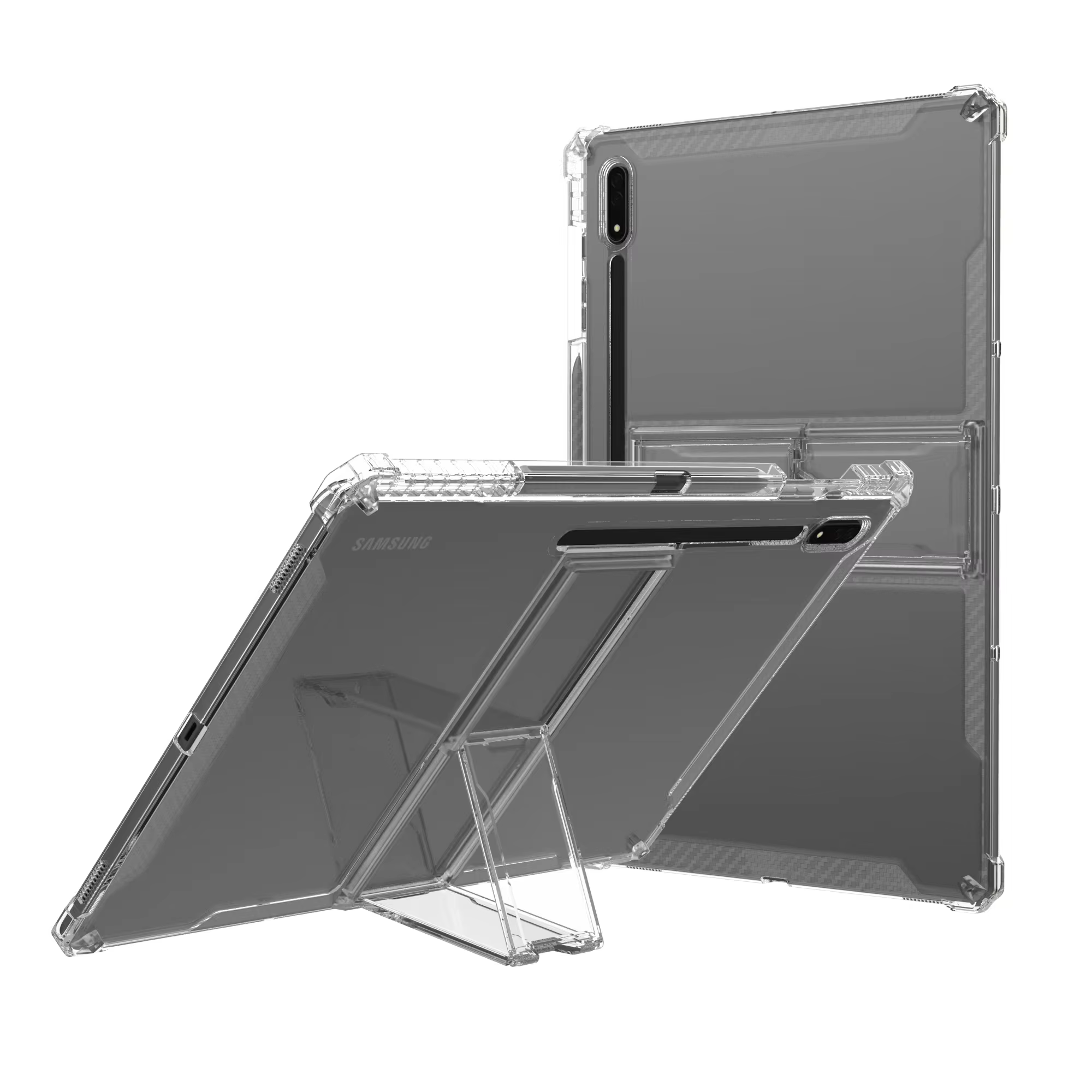 BEISOKY Lightweight Clear Kickstand TPU Transparent Shockproof Cover for iPad