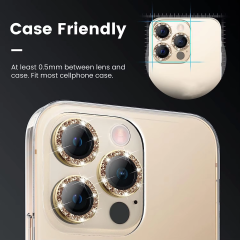 BEISOKY Camera Glitter Shiny Mobile Phone Camera Lens Protector for Iphone 14 15 16 Pro Max