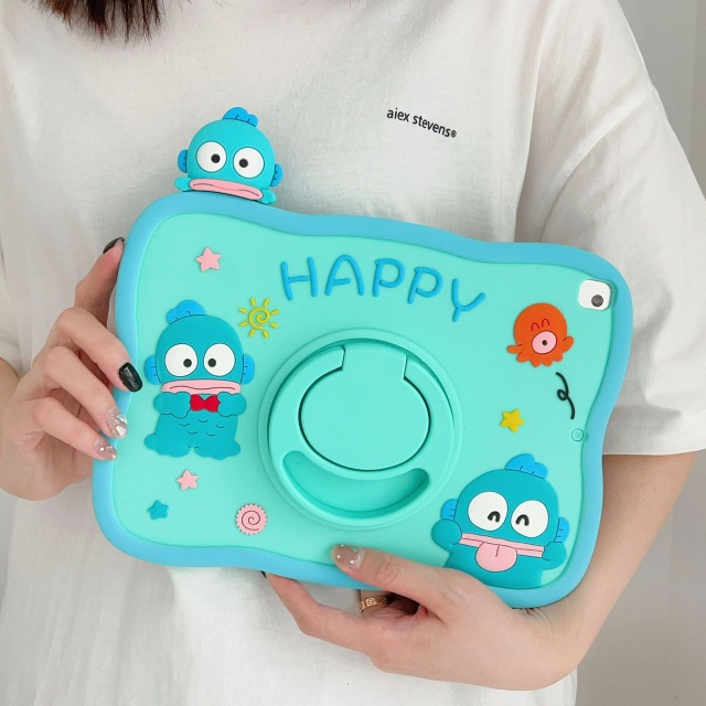 BEISOKY 360 Rotating Disc Silicone Cartoon Cute Soft Lovely Tablet Case for Ipad Mini 4 5