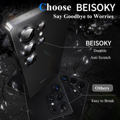 BEISOKY Metal Lens Protector Aluminium Alloy Color Spiral Cell Phone Camera Lens Protector for Samsung S25 ultra