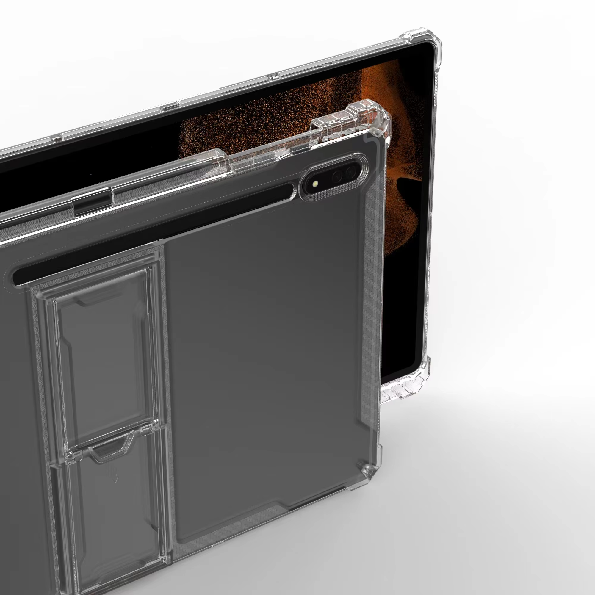 BEISOKY Lightweight Clear Kickstand TPU Transparent Shockproof Cover for iPad