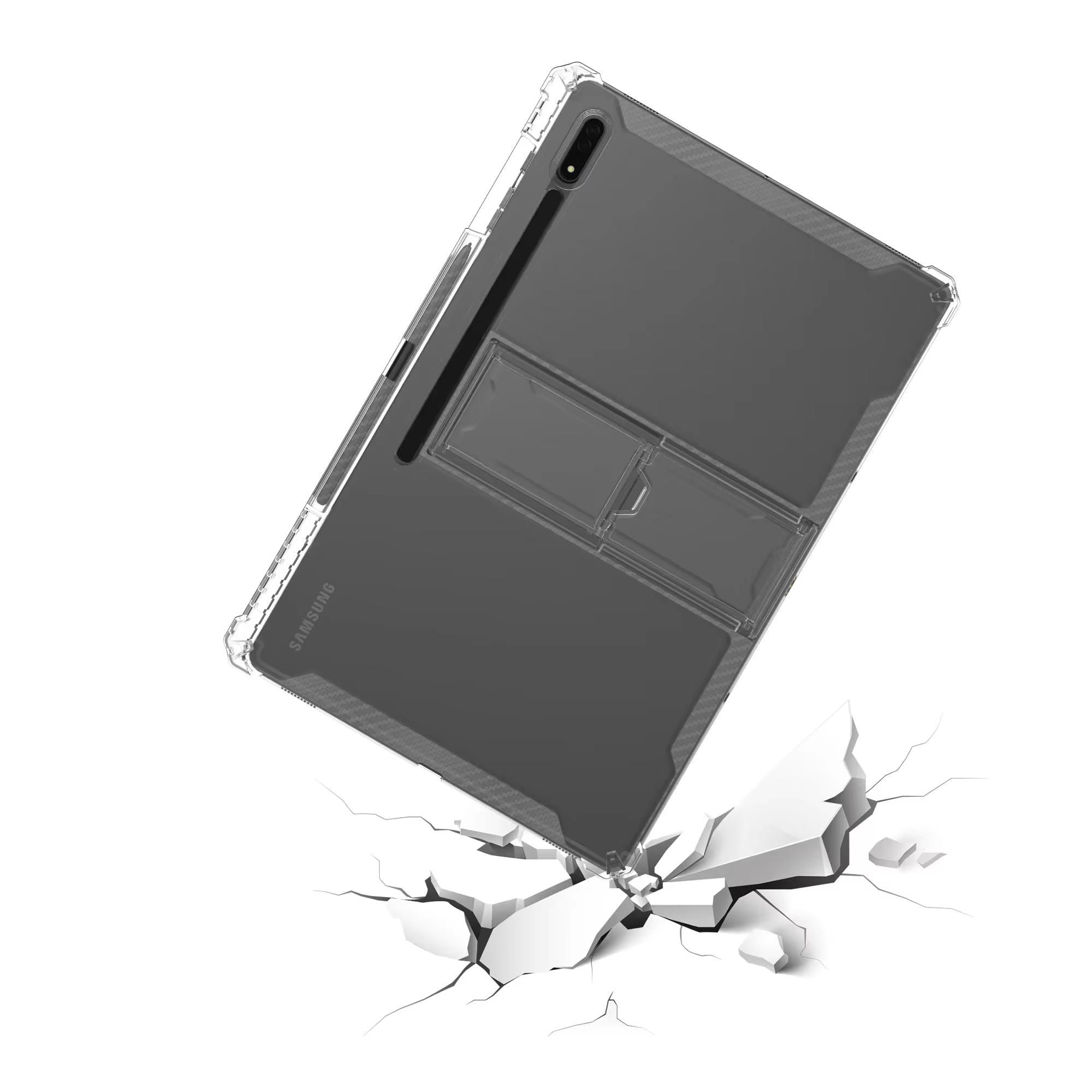 BEISOKY Lightweight Clear Kickstand TPU Transparent Shockproof Cover for iPad